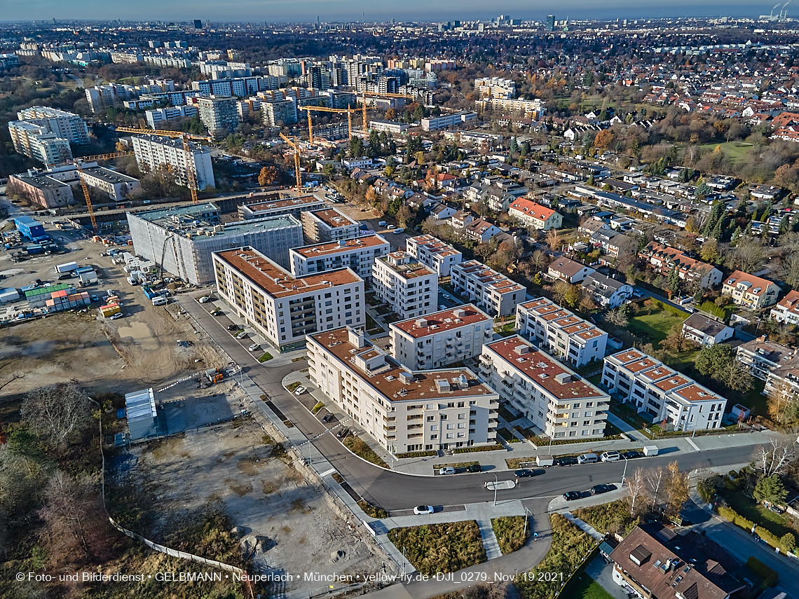 19.11.2021 - Luftbilder von der Baustelle Alexisquartier und Pandion Verde in Neuperlach